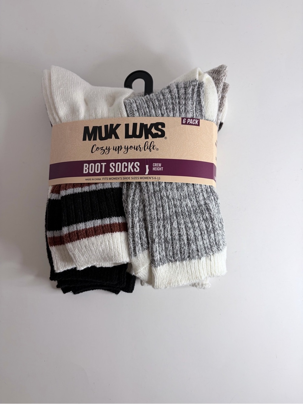 Muk Luks Boot Socks 6 Pairs Size 6-11